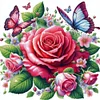 Rose Butterfly-11CT Stamped Cross Stitch 40*40cm/15.75*15.75in