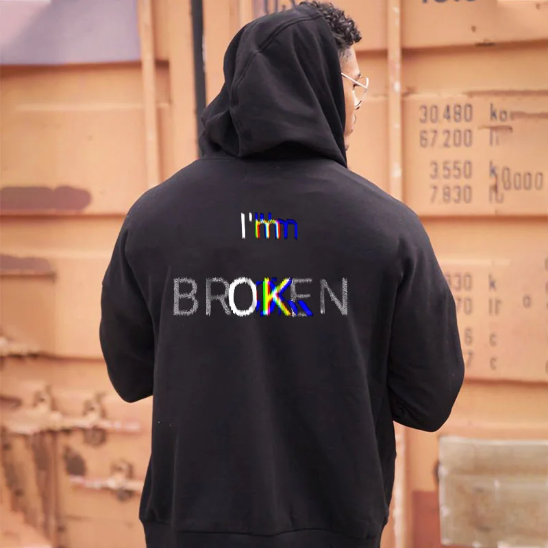 I'm Broken Casual Men's Hoodie -  