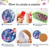 8pcs/set DIY Diamond Painting Coasters Kits Acrylic Full Drill Coaster(Purple Butterfly)