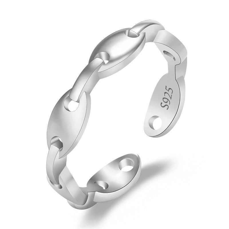 Minimalist Solid Color Copper Plating Inlay Artificial Diamond Rings 1 Piece