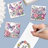 (US Local)6Pcs Butterfly Rose DIY Diamond Painting Greeting Card 5D Drill Painting Card