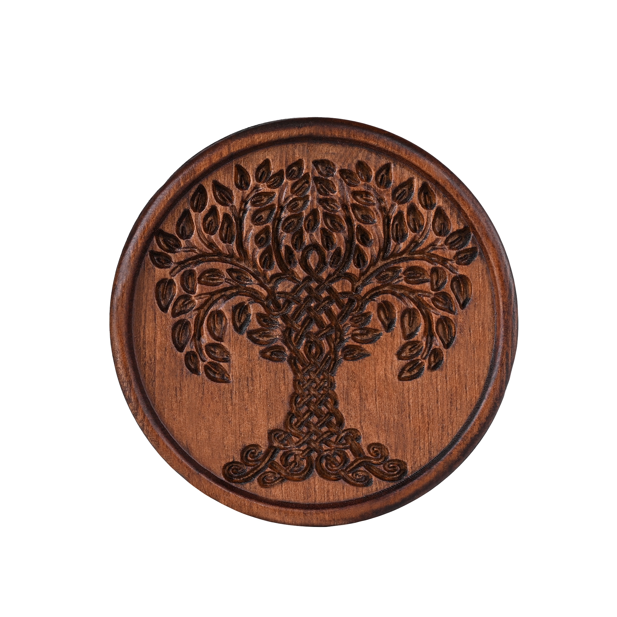 3.9-inch beech wood coaster: The Celts' praise for the natural tree of life