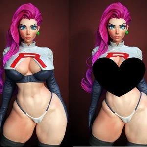 pornhint Pornhint Jess Fan art 3D 12k PRINTED resin model kit UNPAINTED UNASSEMBLED sci fi, nsfw female fantasy lovely gk fantasy witch pin up rocket NSFW