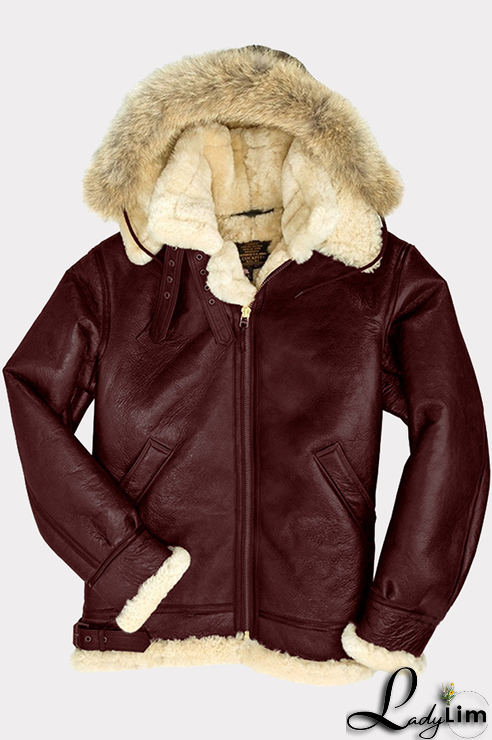 Brown Fashion Street Patchwork Contrast Zipper Hooded Collar Outerwear