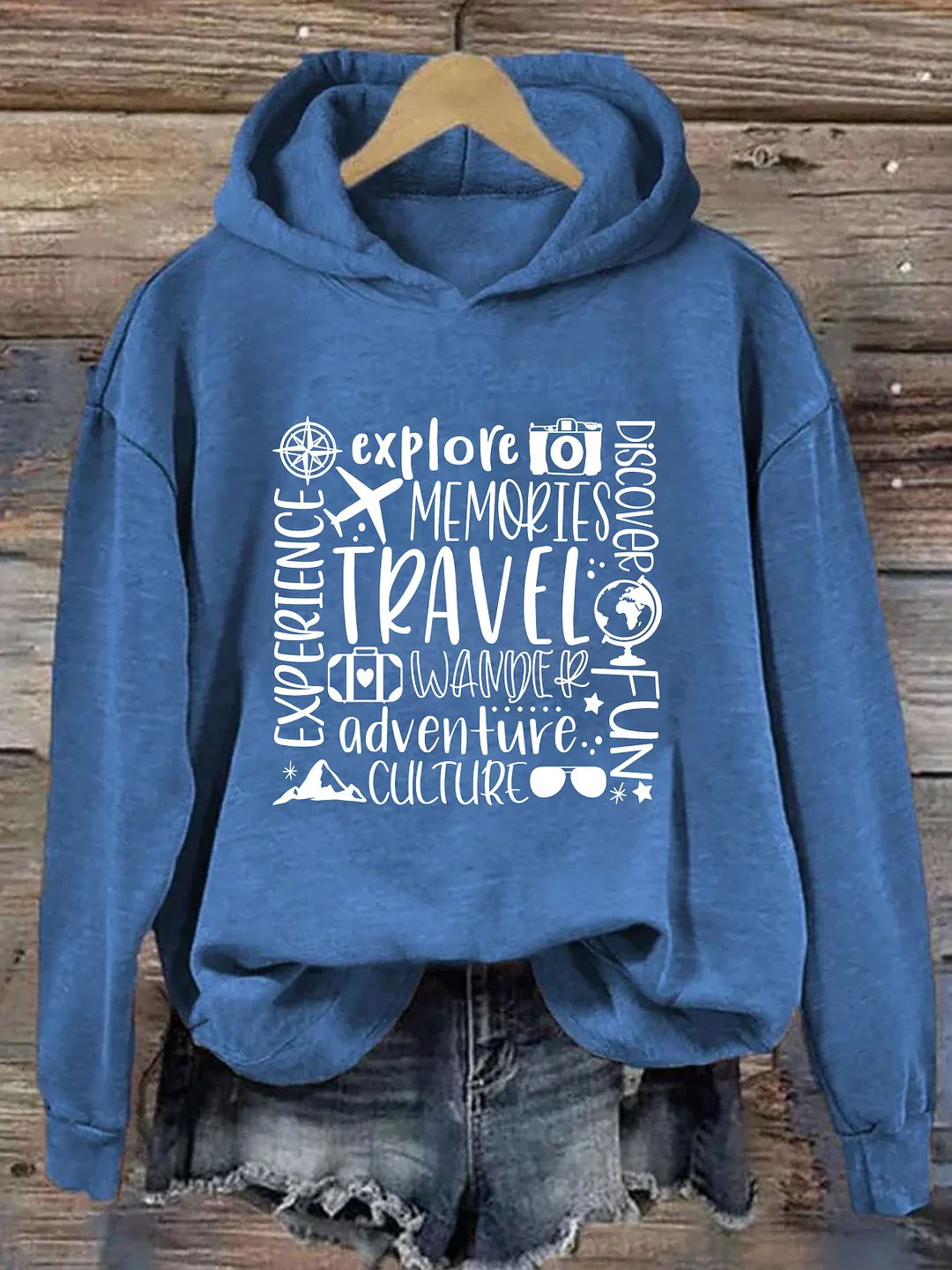 Travel Word Collage Hoodie