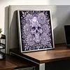 Partial Drill 5D Diamond Painting Kit Skull Abstract 30x30cm(Purple Skull)