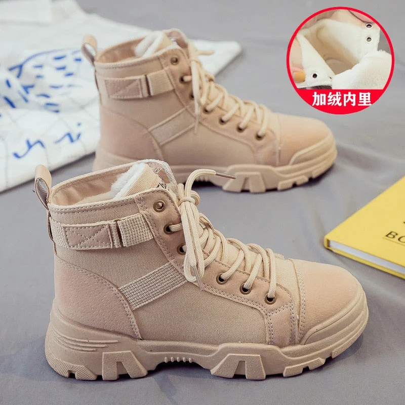 Plus velvet sneakers women 2021 women's winter plus velvet thick Martin boots snow cotton shoes short boots snow boots