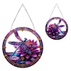 (Upgrade Size)DIY Double Sided Effect Diamond Painting Hanging Pendant Kit (Dragonfly Flower)