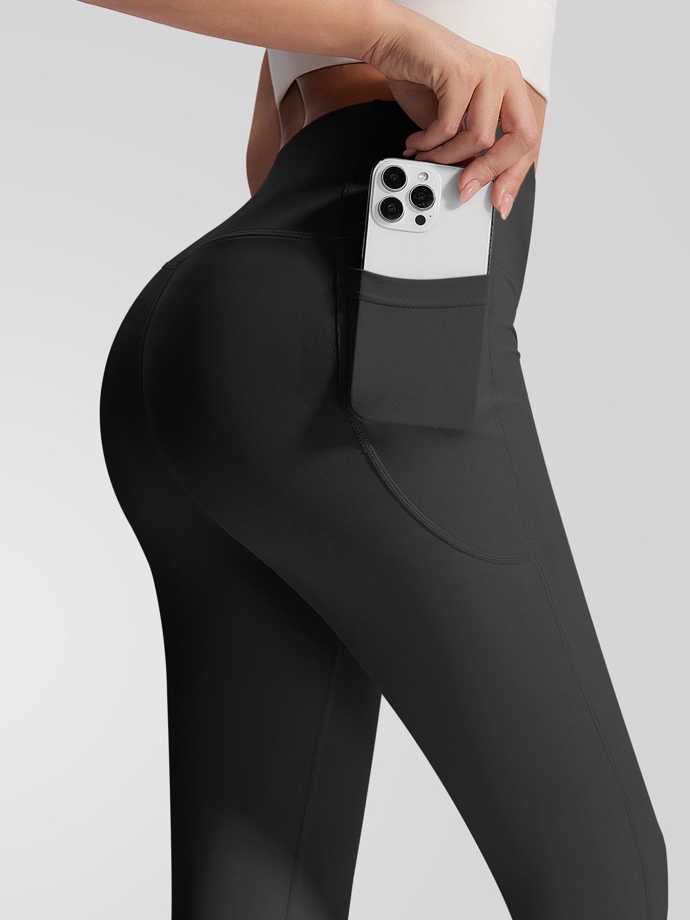 New Sporty Flared Trousers, High Waist Slim-Fit, Breathable Quick-Dry, Side Pockets, Yoga Running Gym Wear, All Seasons, Flared Yoga Bottoms