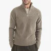 Men's half-high zipper collar warm sweater