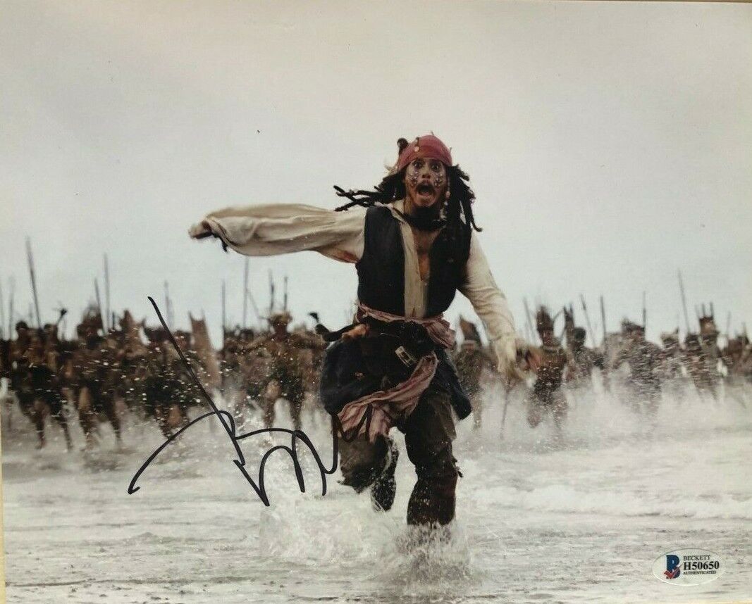 Johnny Depp signed autographed 8x10 Photo Poster painting Pirates of the Caribbean BECKETT COA