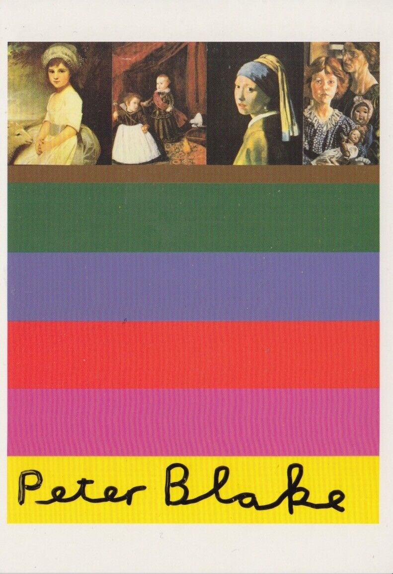 SIR PETER BLAKE HAND SIGNED 6X4 POSTCARD ART MEMORABILIA FINE ART BITS