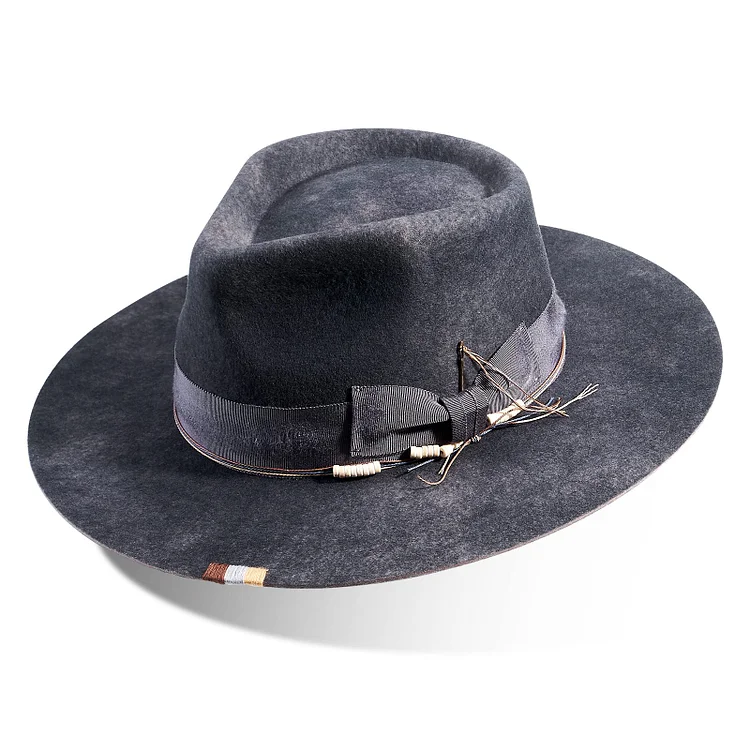 Hats Vintage Fedora Firm Wool Felt Panama Hat Lining Distressed/Burned Handmade R