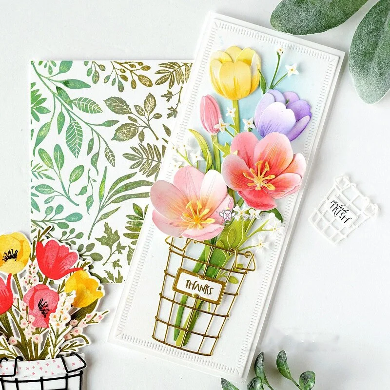 Piggy Craft metal cutting dies cut die mold Flower leaf decoration Scrapbook paper craft knife mould blade punch stencils dies