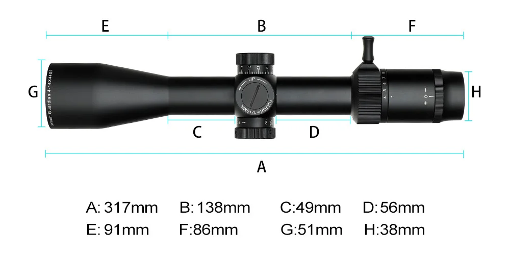 ohhunt&reg; 4-14X44 30MM SFP SIDE Scope with Sunshade