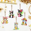 5Pcs DIY Diamond Painting Cat Keychain