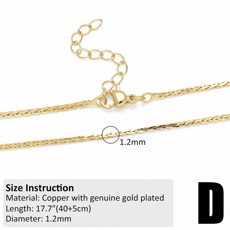 1 Piece 201 Stainless Steel 18K Gold Plated 40-45cm Diameter 4mm Jewelry Accessories Chain
