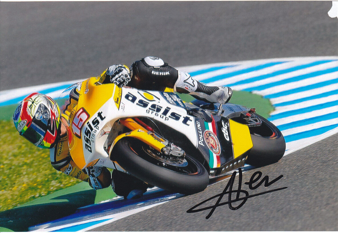 xx ALEX De ANGELIS Signed Moto2 MotoBI TSR Colour Photo Poster painting