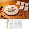Cross Stitch Floss Bobbin Organizer Kit - 100 Bobbins, Jump Rings, Mini Bobbin Winder & Blank Labels tapestrymarket