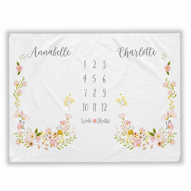 BlanketCute-Personalized Family Blanket with Your Baby Milestone | 07