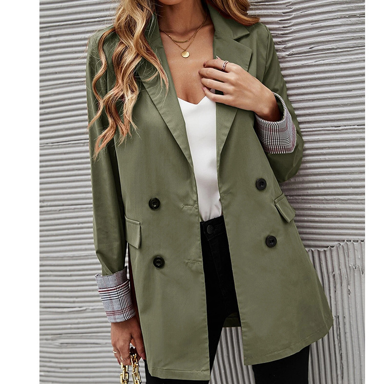 Women Double‑Breasted Blazer Jacket