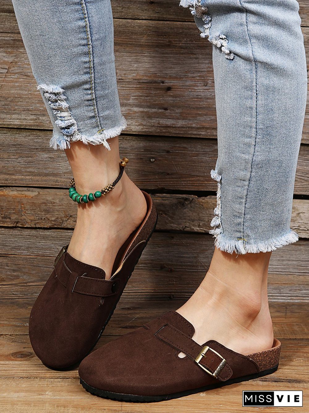 Solid Color Vintage Casual Mules
