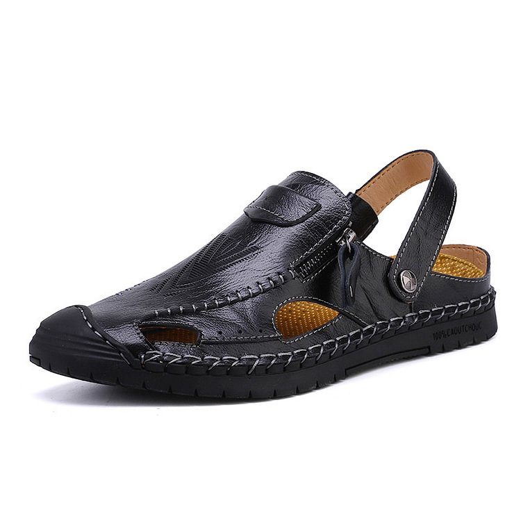 Men's casual hole shoes fashion half slippers British beach shoes