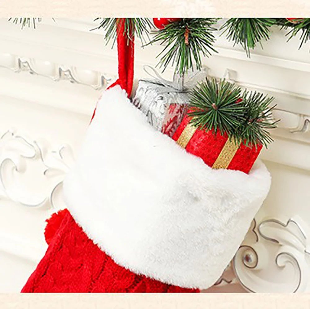 Christmas Accessories Set Thick Wool Knitted Christmas Socks