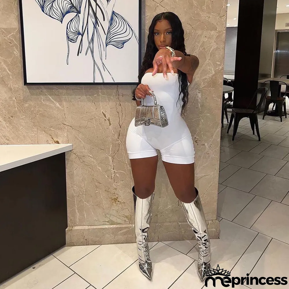 Women Solid Off Shoulder Romper