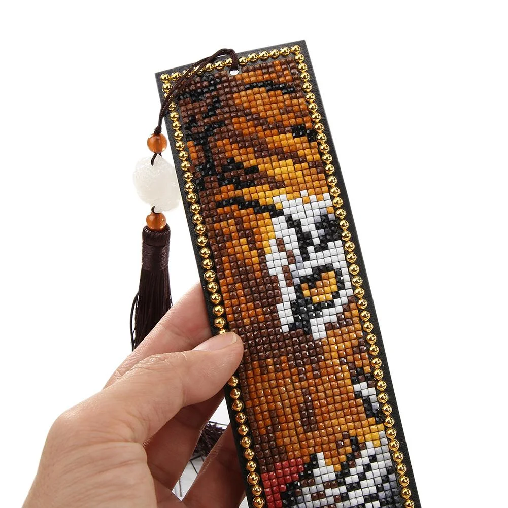 DIY Special Shaped Diamond Painting Leather Bookmark Tassel Book Marks Gift