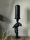 Gothic Candle Holder with Black Crow 29cm