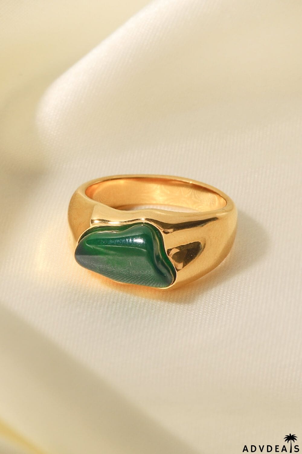 Inlaid Natural Stone Stainless Steel Ring