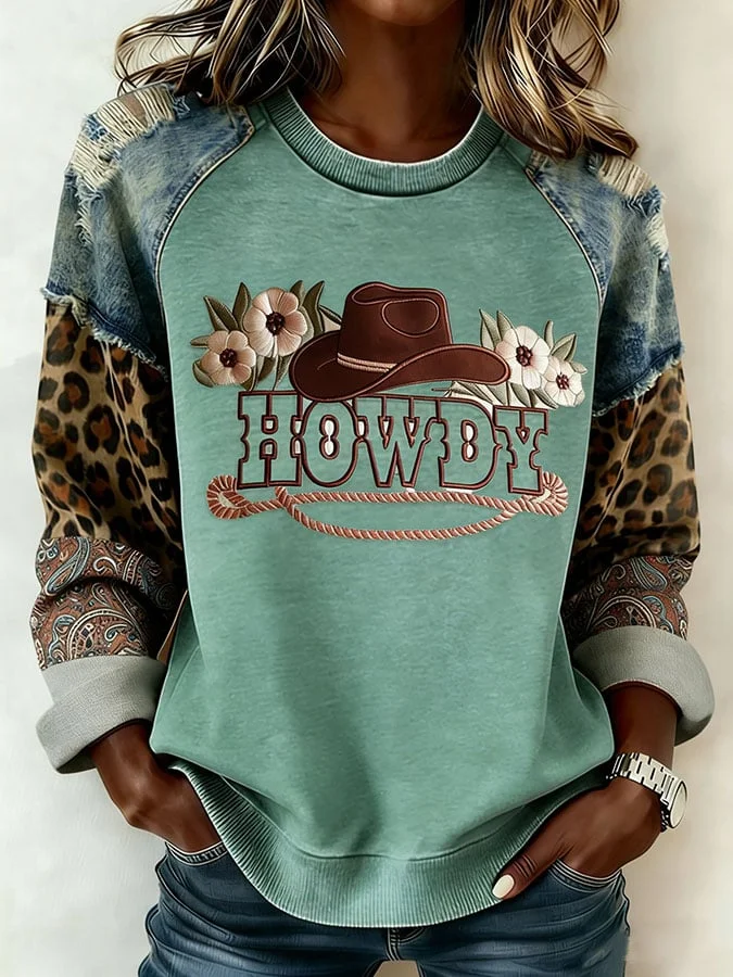 Women's Casual Print Long Sleeve Sweatshirt 