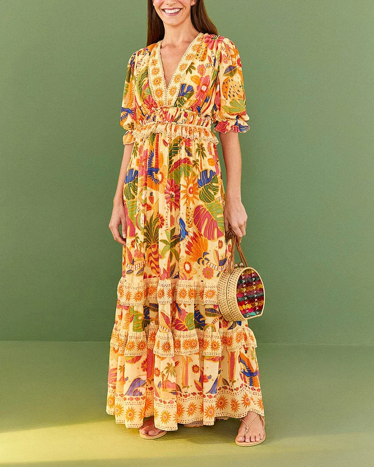 Yellow Rio Tapestry Maxi Dress