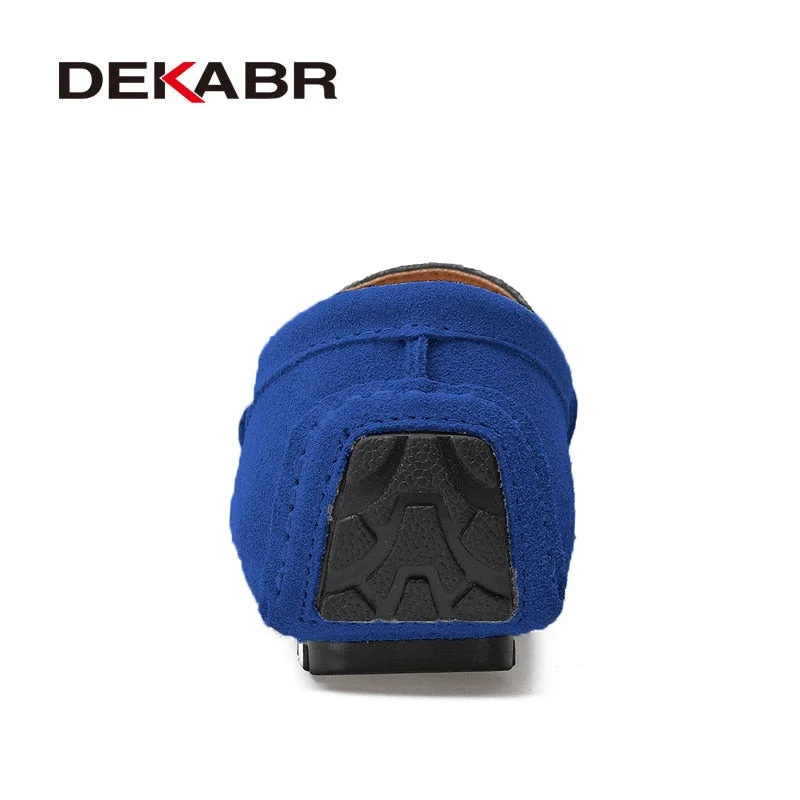 DEKABR Handmade Men Loafers Luxury Genuine Leather Casual Shoes Comfortable Soft Driving Shoes Warm Fur Plus Office Moccasins