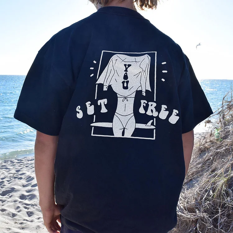 SET YOU FREE Mens Retro Surf T-shirt 3f4d