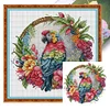 Parrot On A Wreath-14CT Stamped Cross Stitch 27*27cm/10.63*10.63in tapestrymarket