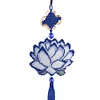 Full Bead Embroidery Keychain Lotus Printed Craft Gifts(10x9cm)