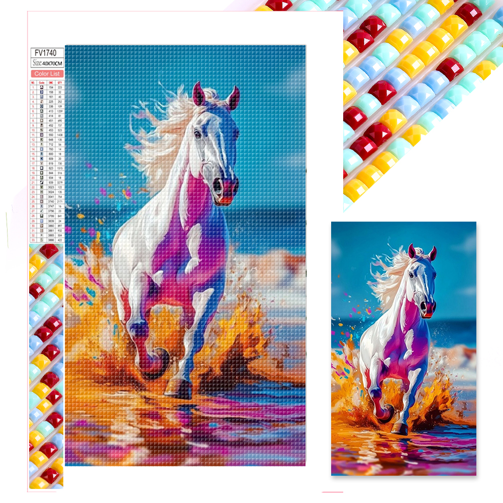 Running Horses 40*70cm(picture) full square drill diamond painting