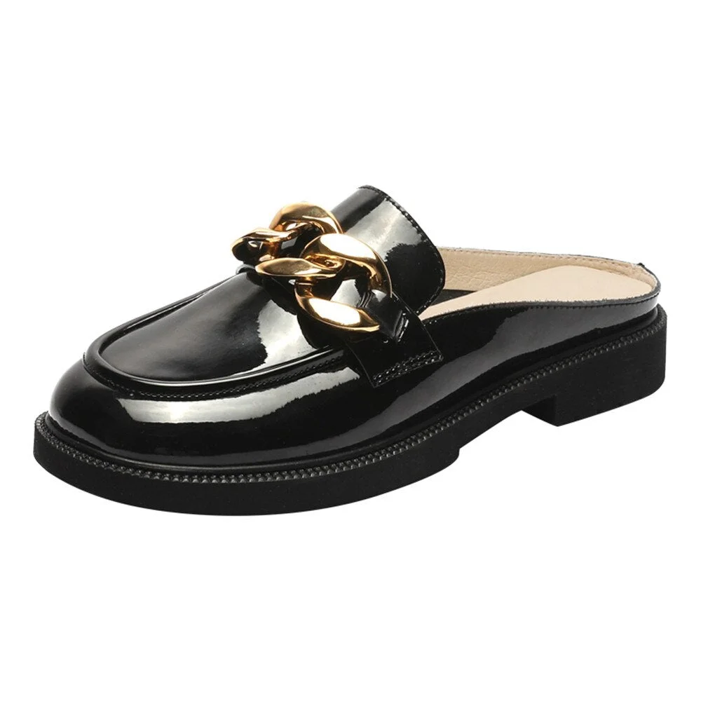 AIYUQI Women's Loafers Summer New Genuine Leather British Style Ladies Shoes Horsebit Casual Outdoor Baotou Half Slippers Girl