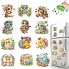 12 STÜCKE 2d flache DIY Diamant Kunst Kühlschrank Aufkleber Kits für Wohnkultur (Schildkröte)