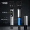 Wireless Microphone For Singing with Rechargeable Receiver Metal Cordless Handheld Mic for Home Karaoke Meeting Party Church Wedding KTV