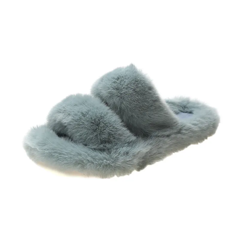Breakj Breakj Autumn And Winter New Plush Slippers Women Home Warm Cotton Slippers Casual Fashion Wearing Hair Slippers Women