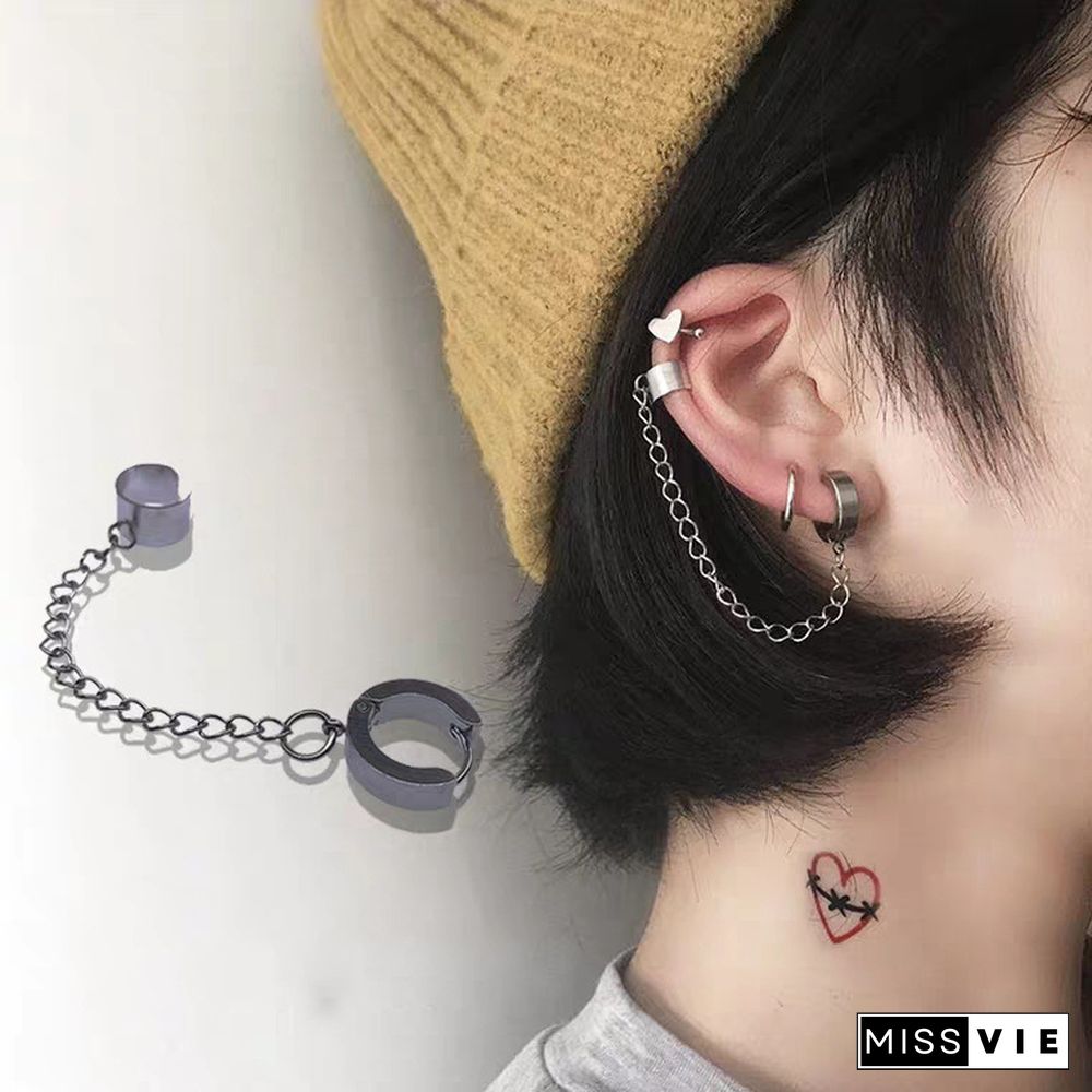 Chain Ear Bone Clip Earrings