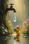 Luxury AB Velvet Diamond Painting Kit - Mouse in a Raincoat