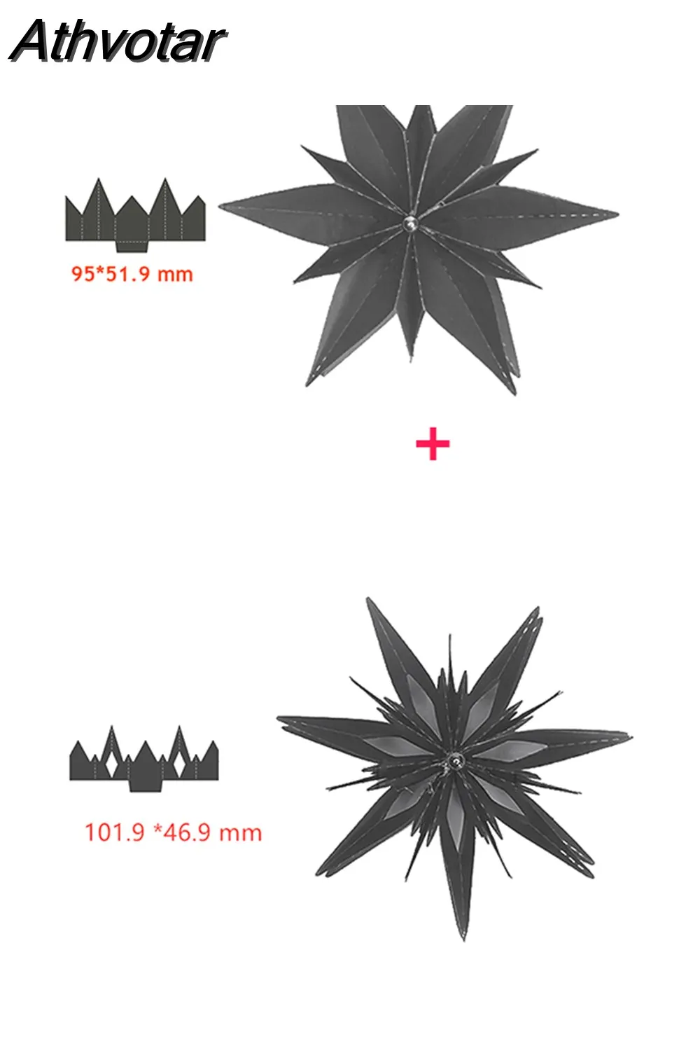 Athvotar styles 3D Folded Stars Creative Metal Cutting Dies for DIY Scrapbooking Paper Cards Crafts Making 2023 New