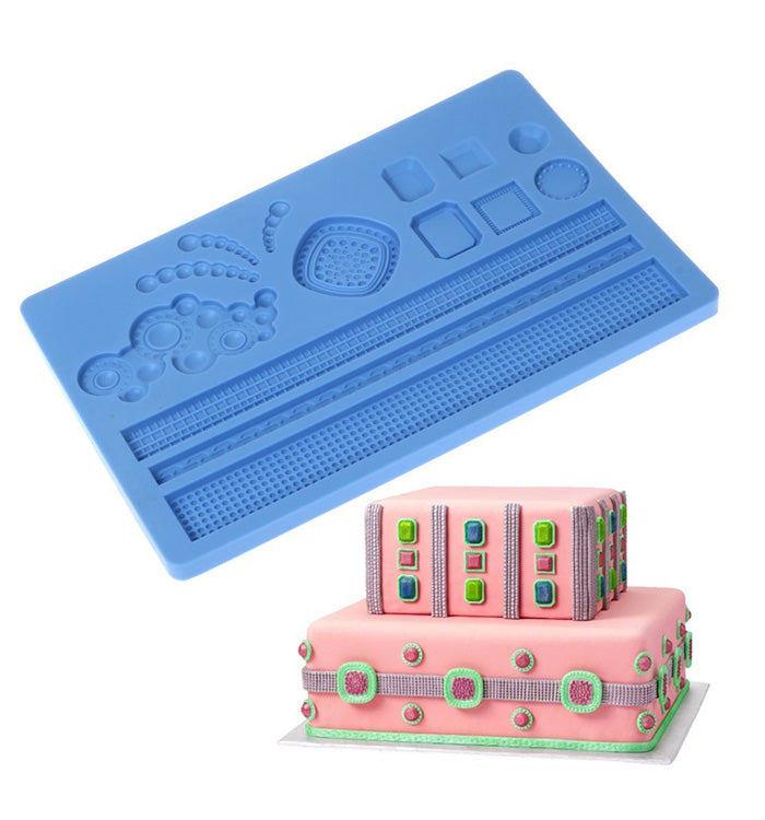 Jewelry Lace Silicone Fondant Mat Embossing Mould Cake Decoration