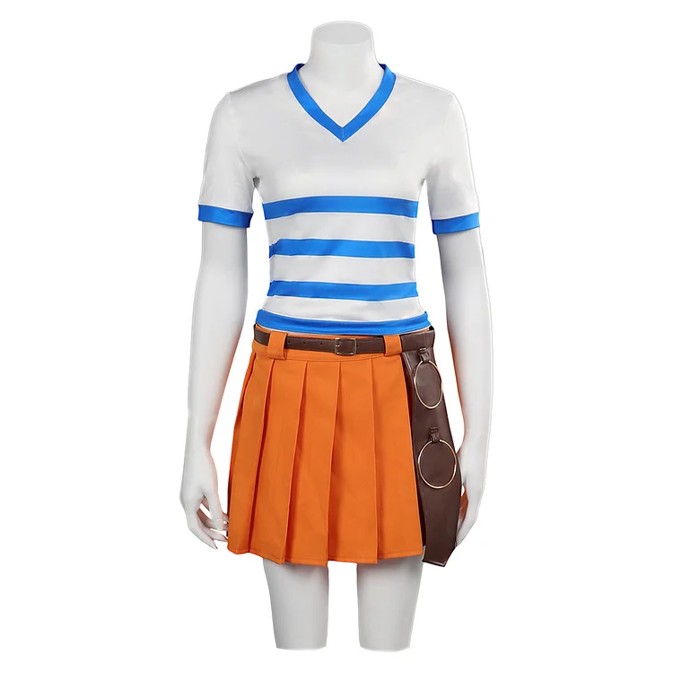 One Piece Nami Skirt Set Outfits Cosplay Costume Halloween Carnival Suit