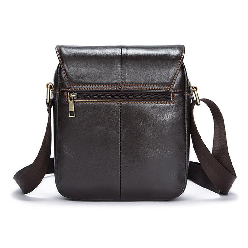 Casual Soft Leather Flip Zipper Shoulder Bag Crossbody Packs