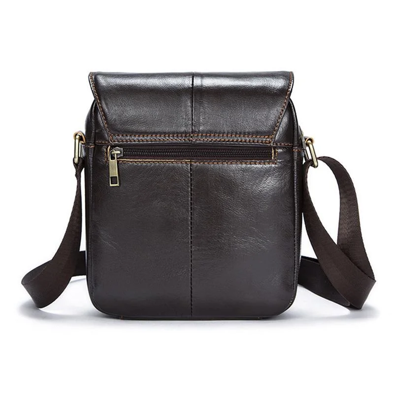 Casual Soft Leather Flip Zipper Shoulder Bag Crossbody Packs